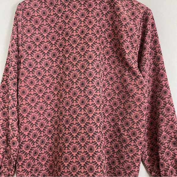 Vintage Blouse Patterned Women Long Sleeves Unique Print Collared Elaborate Top - Picture 5 of 10